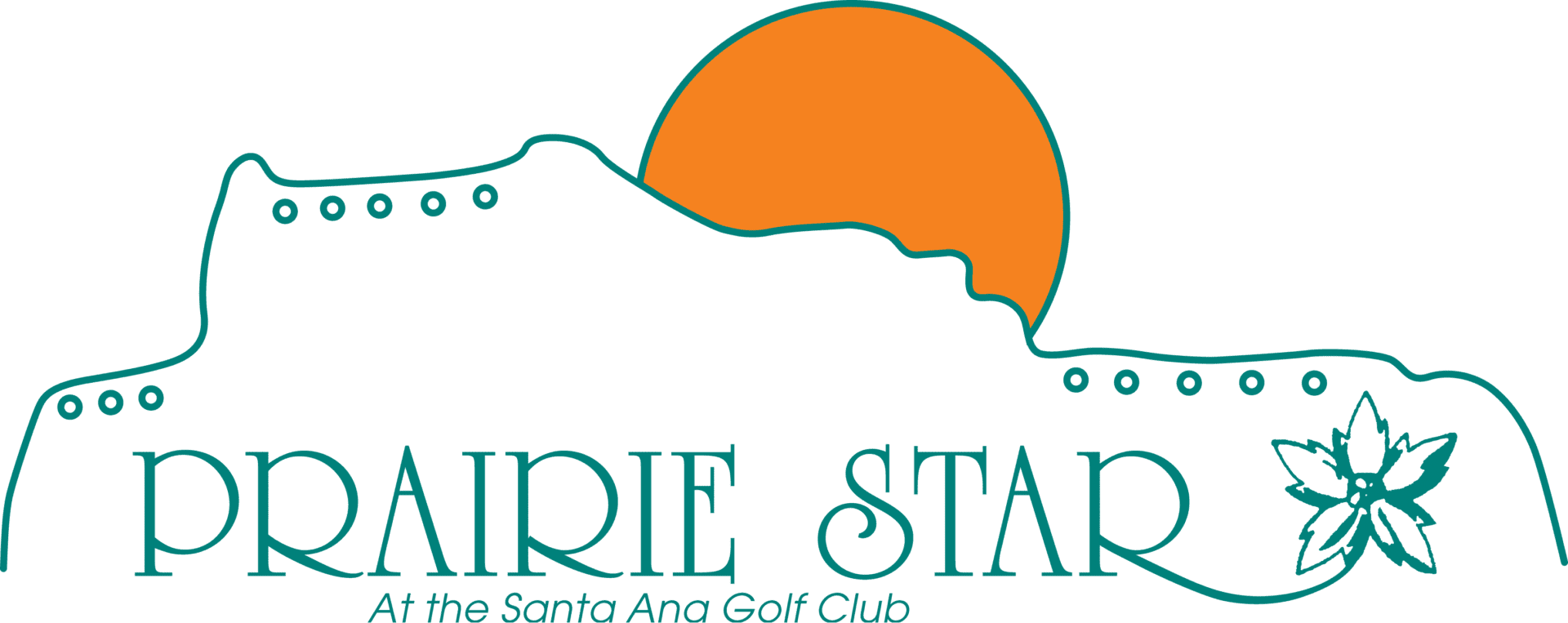 A logo of the sunrise star santa ana golf club.