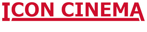 A red and white logo for ciné